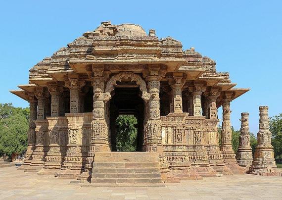 The Sabha Mandap of the Sun Temple, Modhera, India from Wikipedia