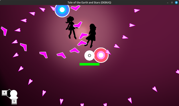 screenshot of the player trying to connect with a couple shrouded in darkness, their intimacy represented by a pair of red and blue stars