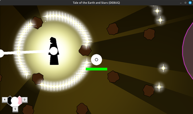 screenshot of the player trying to connect with a dignified figure shrouded in darkness, her brilliance emitting stars and a laser beam