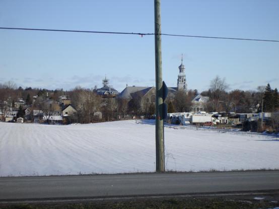 Plan de vue vers l'église de Sainte-Anne-des-Plaines.