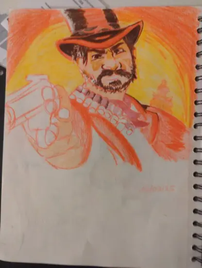 unfinished coloured pencil sketch of arthur morgan from red dead redemption 2
september 2025