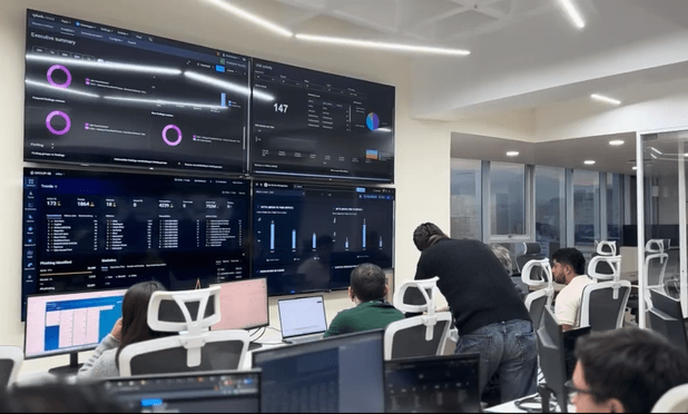 Zona de trabajo y pantallas