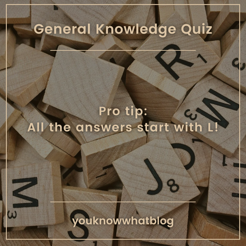 General Knowledge Quiz in L promotion post by youknnowwhatblog