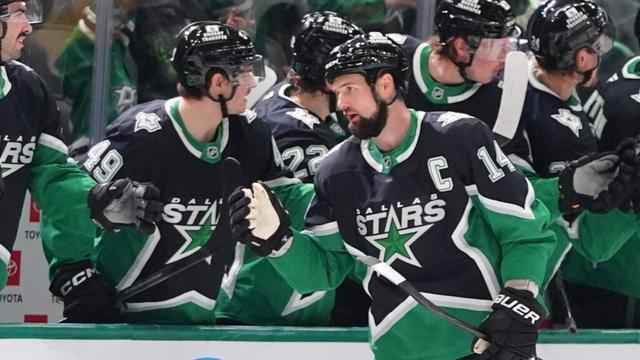 Johnston's power-play goal pushes Stars past Mammoth 4-3