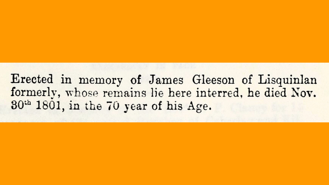 Transcript of a gravestone inscription.