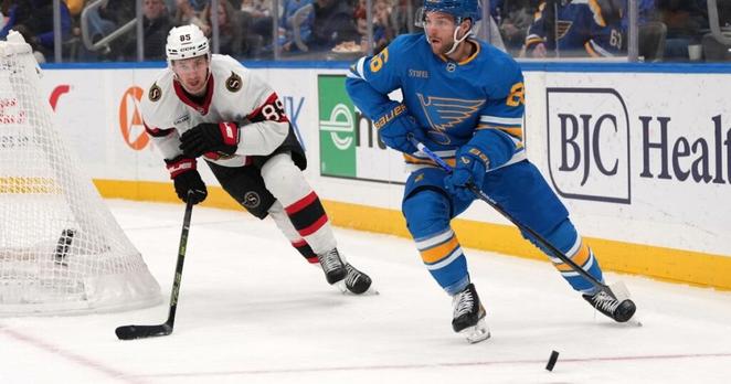 Holloway scores, Hofer makes 17 saves in the Blues' 1-0 win over the Mammoth | National Sports