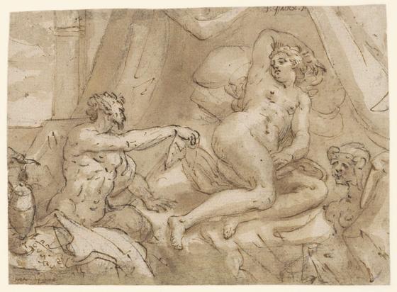 Jupiter als satyr met Antiope, Pieter Isaacsz., 1579 - 1625