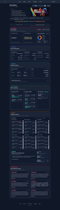 VaporLens refund intent analysis for Arc Raiders.
