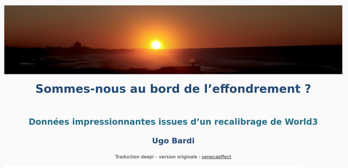 Sommes-nous au bord de l'Effondrement ?