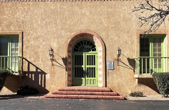 the original library building in Santa Fe, now a repository of historical photography