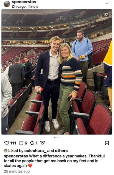 [Stastney] What a difference a year makes. Thankful for all the people that got me back on my feet and in skates again.