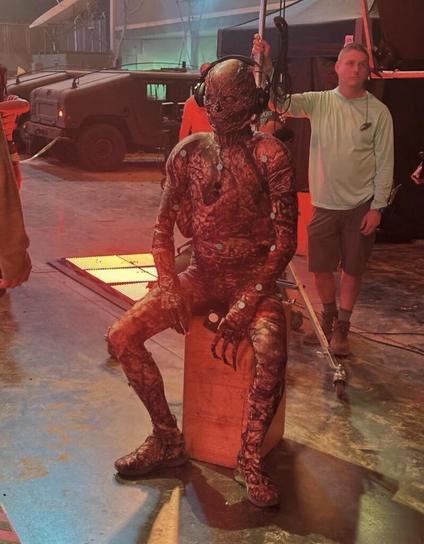 Jamie Campbell Bower on the set of Stranger Things (2025)