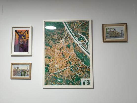 Láminas de Granada, Salamanca, Amstetten y mapa de Viena