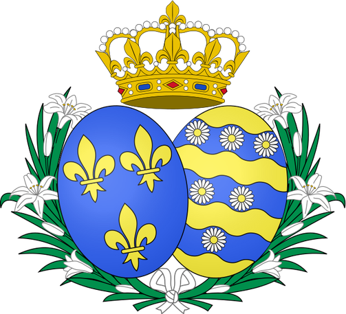 Coats of arms of Marie Marguerite, Duchess of Anjou, wife of the heir to the throne of France Louis de Bourbon.