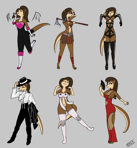 1- Rouge Olivia 2- Barbarian Olivia 3- ??? big earrings rubber thing 4- Fancy Olivia 5- Bnuy 6- Terredress Olivia