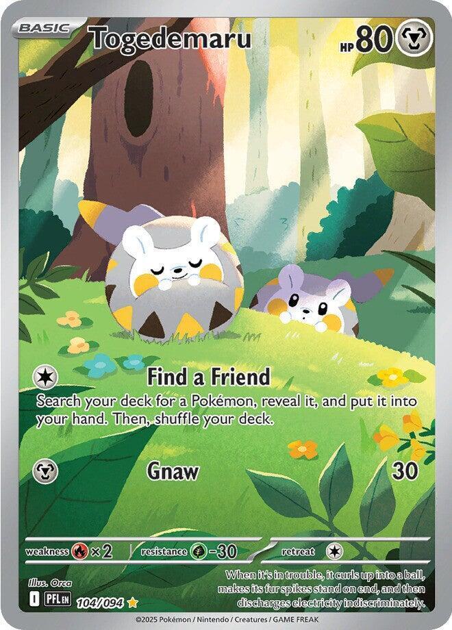 The Togedemaru Pokémon card from the Phantasmal Flames set