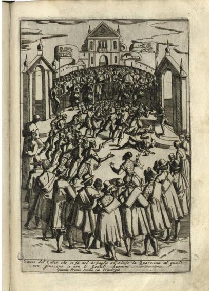 Giacomo Franco -- Habiti d'hvomeni et donne venetiane -- 35 mi -- Giuoco del calzo