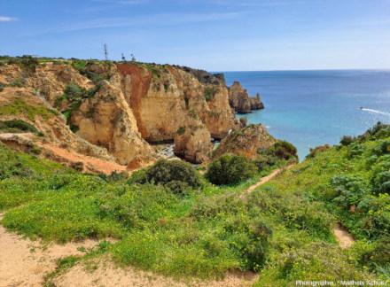 Les falaises beiges et ocres, miocènes de Ponta da Piedade, Algarve (Sud du Portugal)