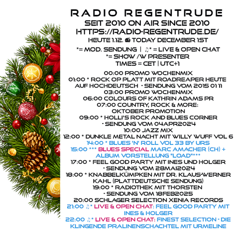 🇩🇪 Plakat mit den heutigen Radiosendungen. Bild (ohne Text): Pixabay, kein Bildquellennachweis erforderlich.

🇬🇧 Poster with details of today's radio shows. Image (without text): Pixabay, no image creds needed.