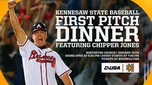 Chipper Jones Announced as KSU Baseball First Pitch Dinner Speaker