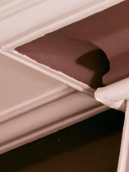 Shadows made by corner of ceiling coping looks like Nefertiti in profile