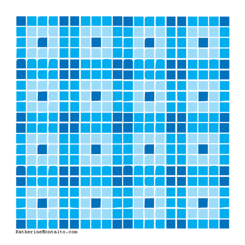 Abstract grid of multi-color squares