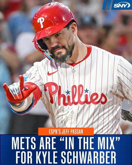 [Passan] Mets among the teams in the mix - Passan notes that the 32-year-old slugger is the "bellwether of the class" and is expected to get the years and AAV he desires. Schwarber may be the likeliest of the big free agents to sign first with the Winter Meetings looming next week.