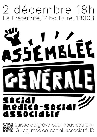 affiche pour une ag du social, médico-social et associatif marseillais