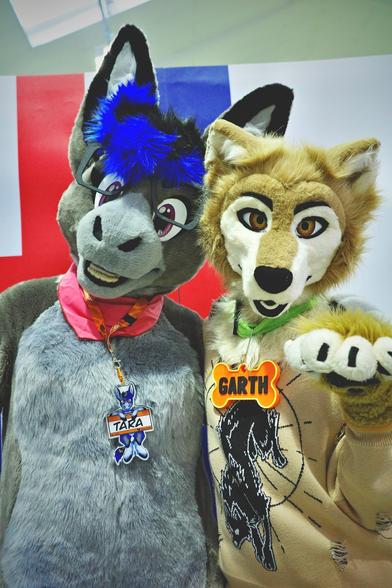 Garth posing with Tara the donkey