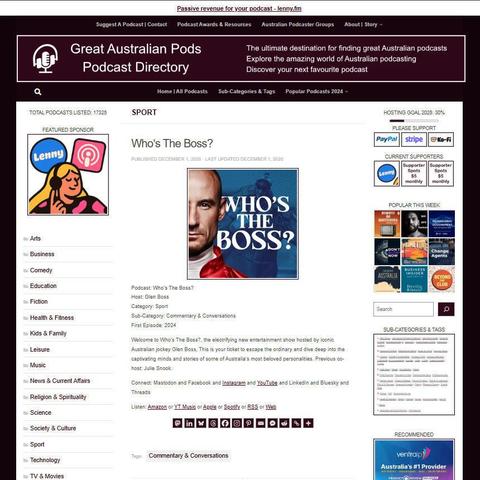 Who's The Boss?
Screenshot of the podcast listing on the Great Australian Pods website