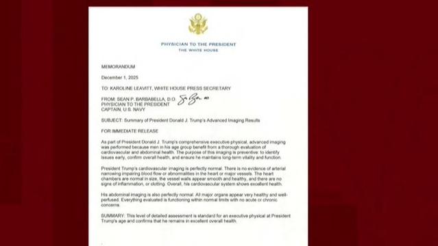 Letter from trump’s doctor saying his MRI of heart and abdomen were perfect.
