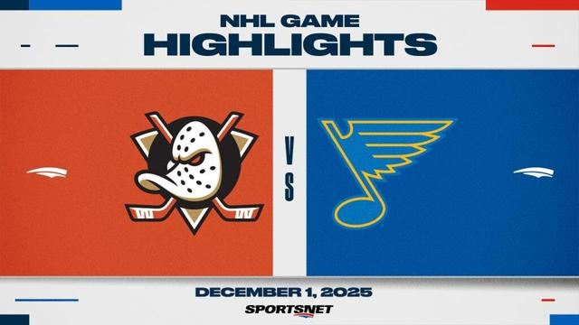NHL Highlights | Ducks vs. Blues - December 1, 2025