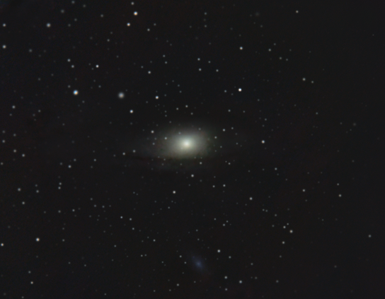 Andromeda galaxy through 70mm telescope + mobile phone untracked