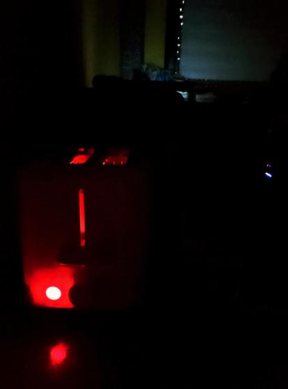 The toaster toasts toast round side down.