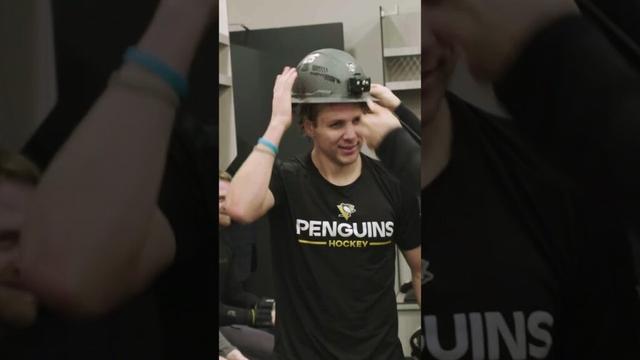 Blake Lizotte Gets Player of the Game Helmet