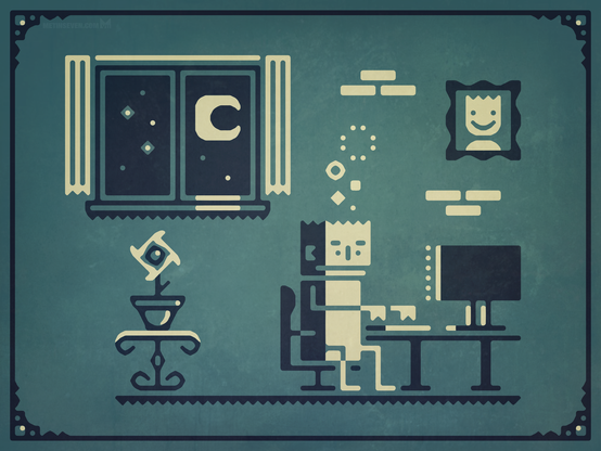 Graphic-style illustration of a computer user sitting in front of his screen at nighttime.