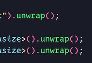 partial snippet of Rust code with unwrap ending every line