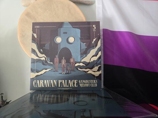 Gangbuster Medlody Club by Caravan Palace displayed on my record player.