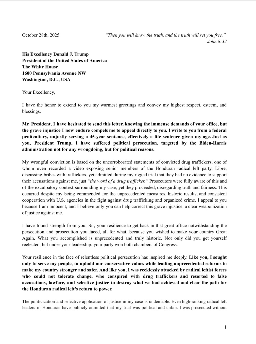 Hernández letter to Trump p1