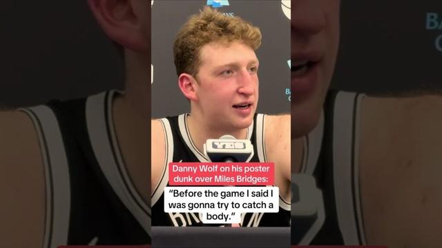 Danny Wolf Reacts to INSANE Poster Dunk over Miles Bridges During Brooklyn Nets' win over Hornets