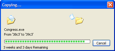 A progressbar showing the progress until the next congress. It's currently at 93.38%