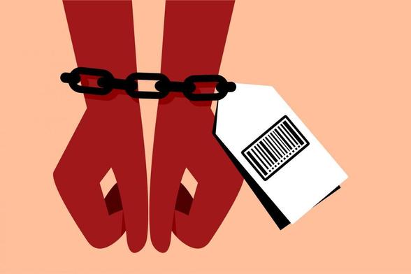 Una ilustración sobre trabajo esclavo moderno. (Getty Images)