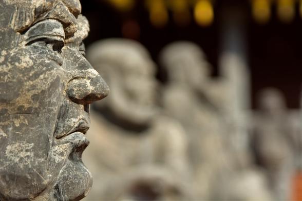 Zoom at the sculptured face