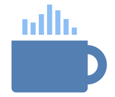 A coffee mug with the audio waves of the Kdenlive logo simulating hot smoke.