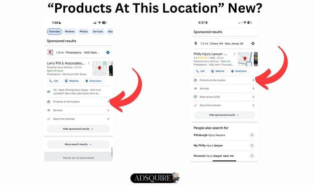 Google Ads new "Product at this location" link unit
