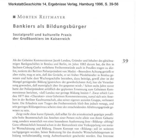 Beginn des gedruckten Aufsatzes