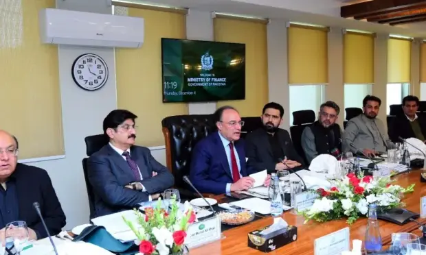 <p>Finance Minister Muhammad Aurangzeb on Thursday told the inaugural meeting of the 11th National Finance Commission (NFC) that the Centre was there to listen to the stance of the provinces.</p>
<p>State broadcaster <em>PTV</em> shared images from the meeting on social media platform X, which showed Aurangzeb greeting Sindh Chief Minister Murad Ali Shah and Khyber Pakhtunkhwa Chief Minister Sohail Afridi.</p>
<p>It said that the meeting was held at the Finance Division.</p>
    <figure class="media  w-full  w-full  media--left  media--embed  media--uneven media--tweet">
        <div class="media__item  media__item--twitter  "><span>
    <blockquote class="twitter-tweet" lang="en">
        <a href="https://twitter.com/PTVNewsOfficial/status/1996484079760592904"></a>
    </blockquote>
</span></div>
        
    </figure>
<p>According to a handout issued by the finance ministry, he made the comments in his opening remarks. The minister chaired the meeting as negotiations for the sharing of federal divisible resources between the Centre and the provinces formally began.</p>
<p>The press release said that at the outset of the meeting, the minister stressed that it had provided an opportunity for mutual cooperation, upholding constitutional responsibility.</p>
<p>He noted that the forum was established under Article 150 of the Constitution, adding that the 10th NFC Award had expired in July this year.</p>
<p>“In this context, the importance of this meeting increases further,” he s