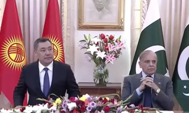 <p>Prime Minister Shehbaz Sharif said on Thursday that Pakistan was ready to provide landlocked Kyrgyzstan access to regional and global markets through its ports.</p>
<p>The premier made the remarks as he addressed the media in Islamabad alongside Kyrgyzstan President Sadyr Zhaparov, following discussions between the two leaders.</p>
<p>Zhaparov <a href="https://www.dawn.com/news/1958979">arrived</a> in Islamabad yesterday on a two-day maiden visit to Pakistan. PM Shehbaz said in a <a class="link--external" href="https://x.com/CMShehbaz/status/1996276923258048626" rel="noopener noreferrer" target="_blank">post </a>on X that the visit was the first by a Kyrgyz president in 20 years.</p>
<p>Detailing the discussions held today, the prime minister said that Kyrgyzstan was a landlocked country and therefore, “Pakistan stands ready to provide Kyrgyz Republic access to regional and global markets through our ports of Karachi, Bin Qasim and Gwadar”.</p>
    <figure class="media  w-full  w-full  media--left  media--embed  ">
        <div class="media__item  media__item--youtube  "></div>
        
    </figure>
<p>“During our fruitful discussions today, we had a detailed exchange on  […] bilateral relations as well as important regional and international developments,” PM Shehbaz said about his meeting with Zharapov.</p>
<p>“We have reaffirmed today, and of course in no uncertain terms, our shared resolve to elevate Pakistan-Kyrgyzstan relations to a much higher level by enhancing co