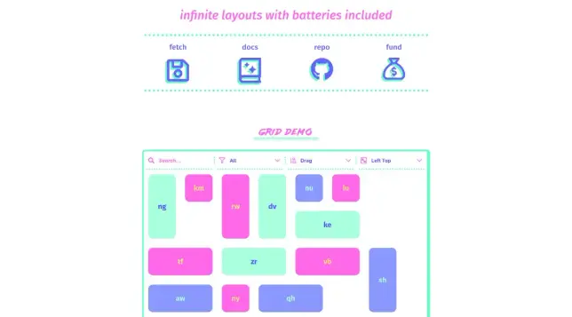 Muuri, a responsive, sortable, filterable and draggable grid layouts. Created and maintained by Niklas Rämö.