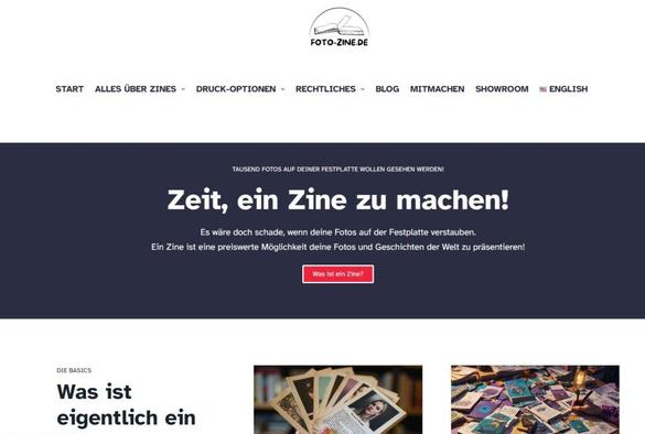 Screenshot der Website Foto-Zine